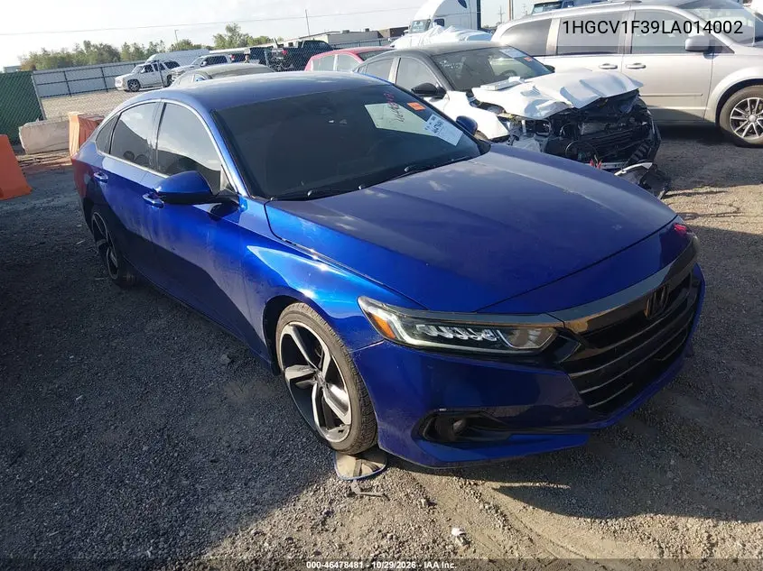 HONDA ACCORD 2020, VIN 1HGCV1F39LA014002