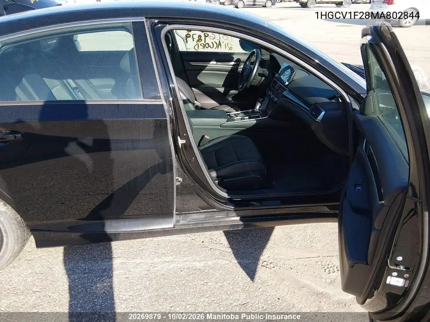 2021 HONDA ACCORD VIN 1HGCV1F28MA802844 — фото 5