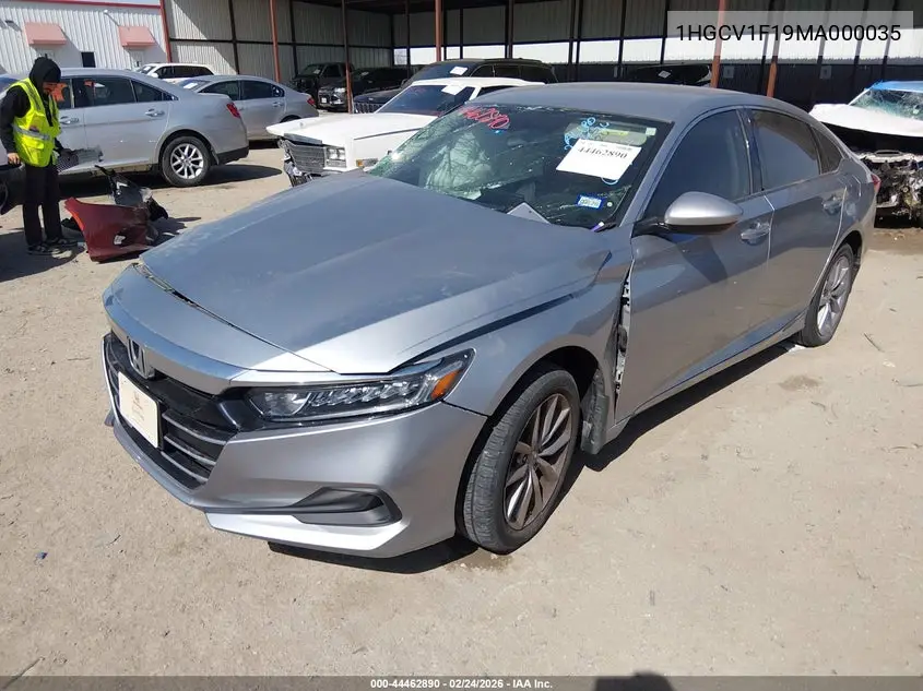 2021 HONDA ACCORD VIN 1HGCV1F19MA000035 — фото 2