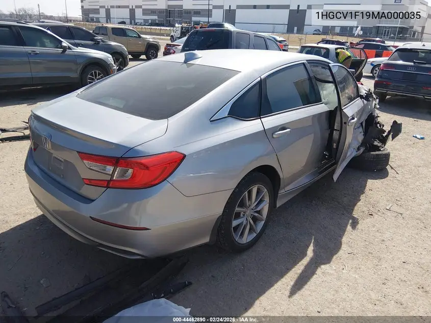 2021 HONDA ACCORD VIN 1HGCV1F19MA000035 — фото 4