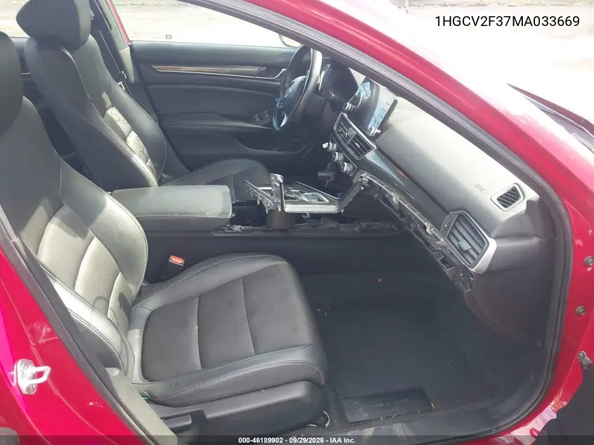 2021 HONDA ACCORD VIN 1HGCV2F37MA033669 — фото 5