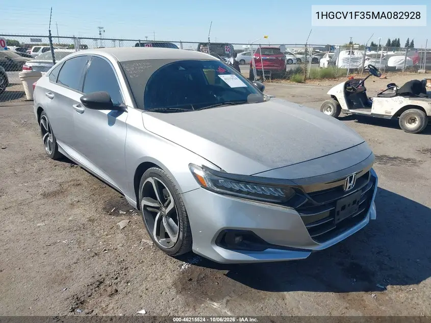 HONDA ACCORD 2021, VIN 1HGCV1F35MA082928