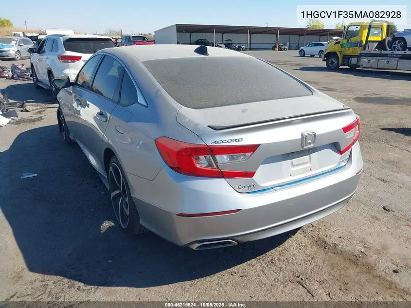 2021 HONDA ACCORD VIN 1HGCV1F35MA082928 — фото 3