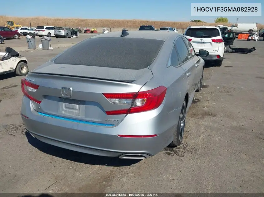2021 HONDA ACCORD VIN 1HGCV1F35MA082928 — фото 4