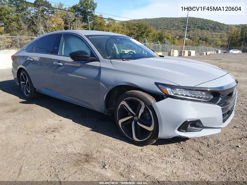 HONDA ACCORD 2021, VIN 1HGCV1F45MA120604