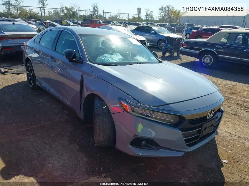 HONDA ACCORD 2021, VIN 1HGCV1F4XMA084358