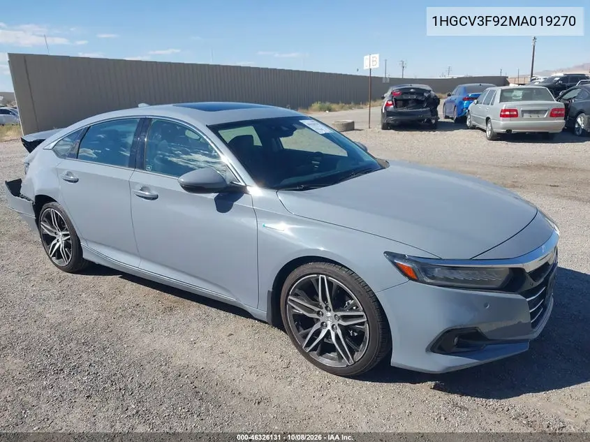 HONDA ACCORD 2021, VIN 1HGCV3F92MA019270