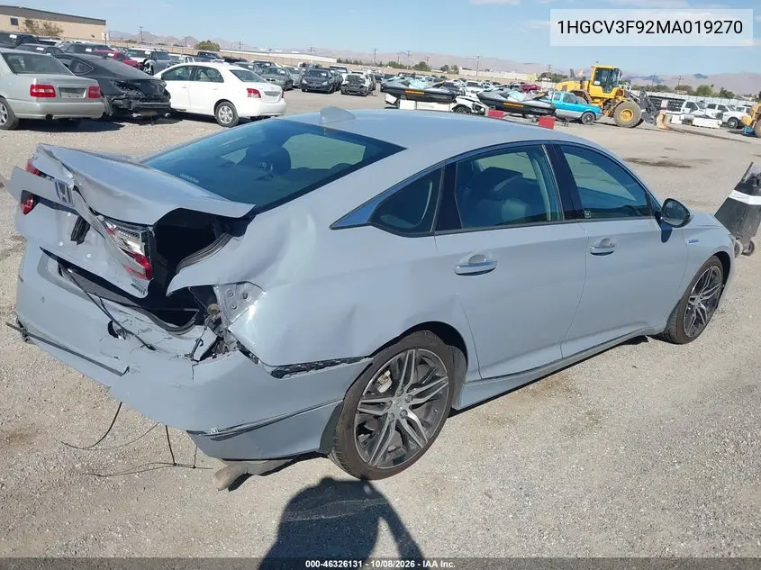 2021 HONDA ACCORD VIN 1HGCV3F92MA019270 — фото 4