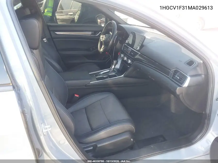 2021 HONDA ACCORD VIN 1HGCV1F31MA029613 — фото 5