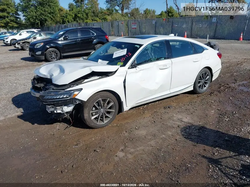 2021 HONDA ACCORD VIN 1HGCV1F56MA039796 — фото 2