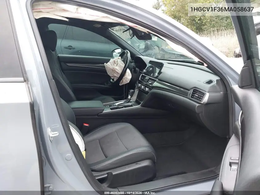 2021 HONDA ACCORD VIN 1HGCV1F36MA058637 — фото 5