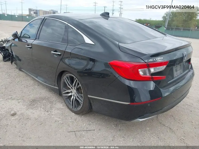 2021 HONDA ACCORD VIN 1HGCV3F99MA020464 — фото 3