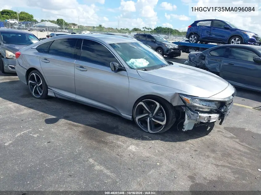 HONDA ACCORD 2021, VIN 1HGCV1F35MA096084