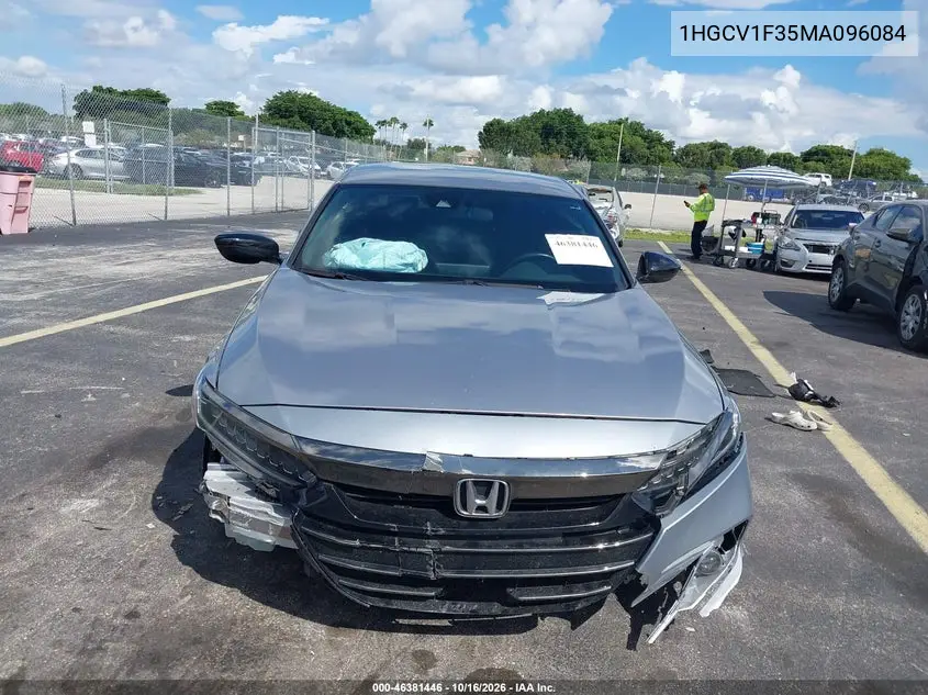 2021 HONDA ACCORD VIN 1HGCV1F35MA096084 — фото 12