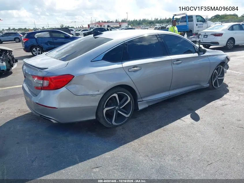 2021 HONDA ACCORD VIN 1HGCV1F35MA096084 — фото 4
