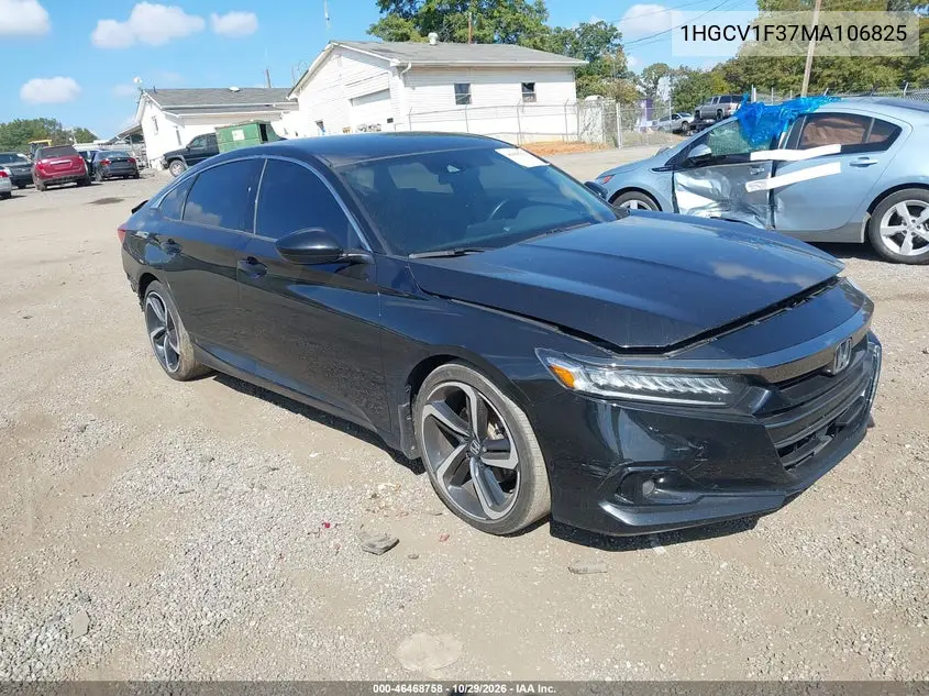 HONDA ACCORD 2021, VIN 1HGCV1F37MA106825