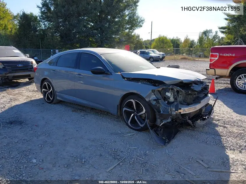 HONDA ACCORD 2022, VIN 1HGCV2F38NA021595