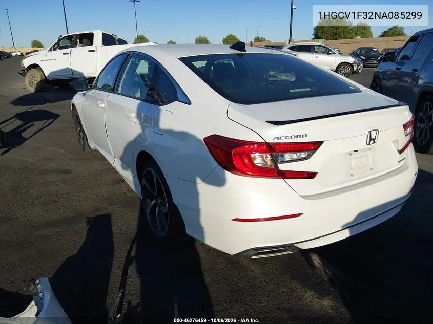 2022 HONDA ACCORD VIN 1HGCV1F32NA085299 — фото 3