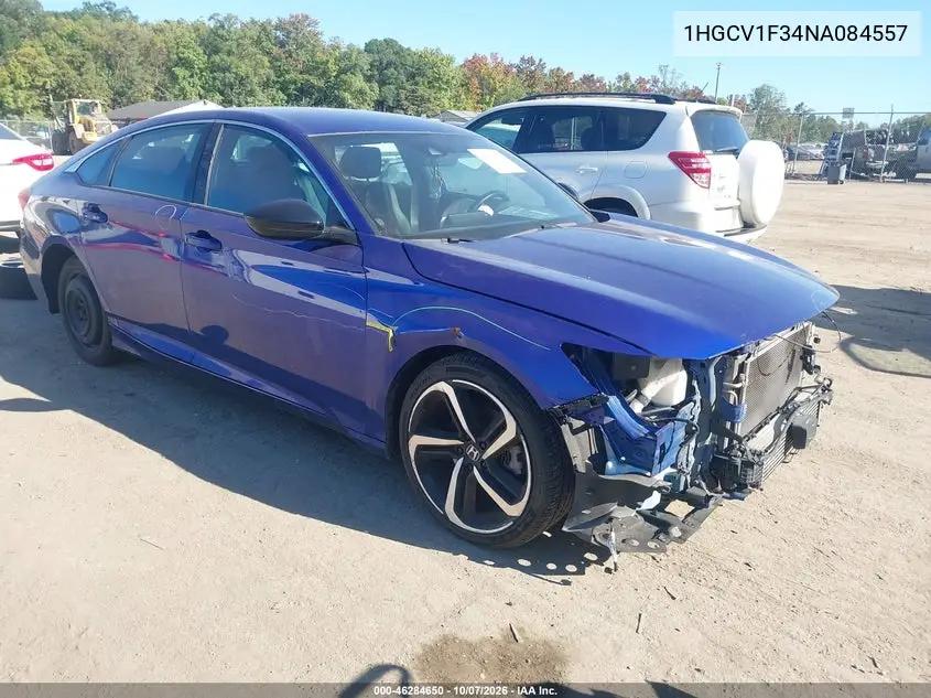 HONDA ACCORD 2022, VIN 1HGCV1F34NA084557