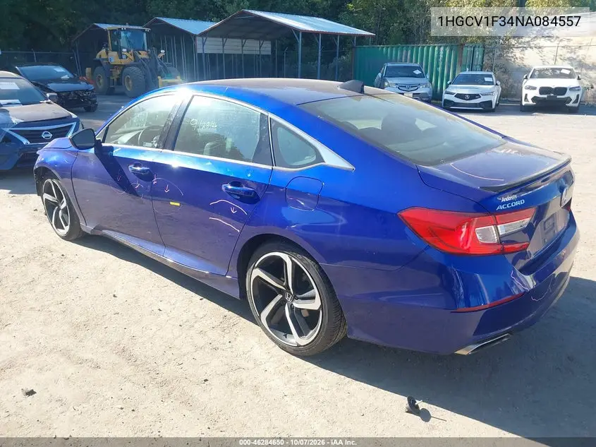 2022 HONDA ACCORD VIN 1HGCV1F34NA084557 — фото 3