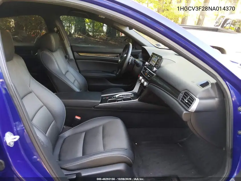 2022 HONDA ACCORD VIN 1HGCV3F28NA014370 — фото 5