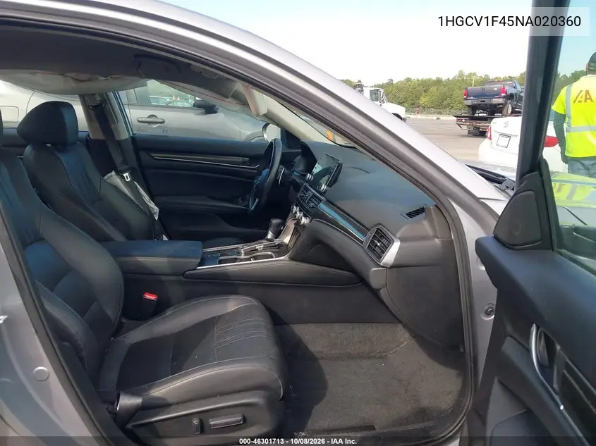 2022 HONDA ACCORD VIN 1HGCV1F45NA020360 — фото 5