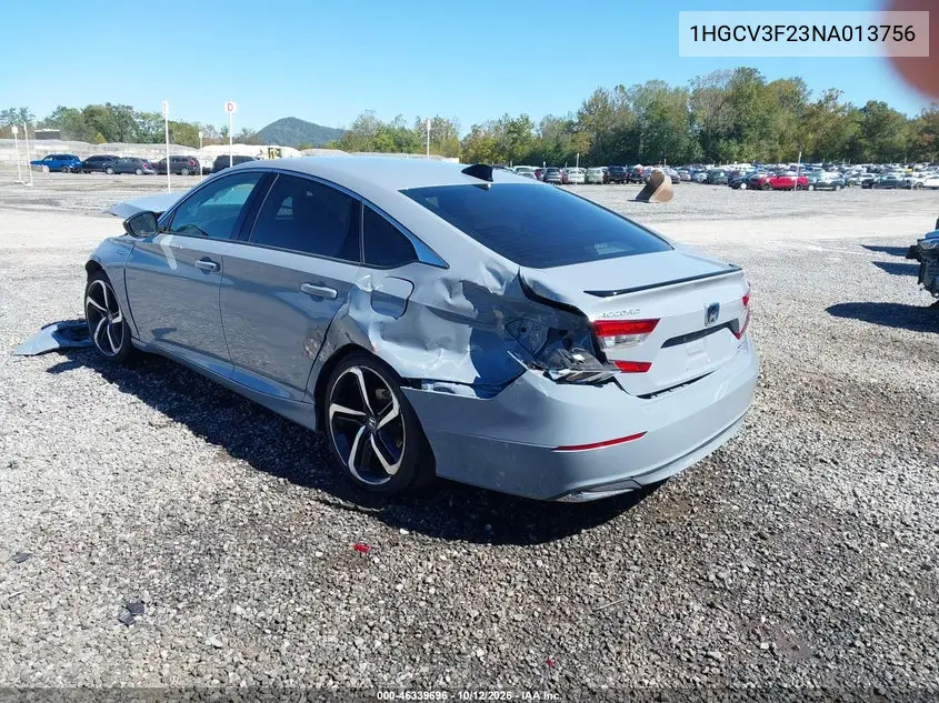 2022 HONDA ACCORD VIN 1HGCV3F23NA013756 — фото 3