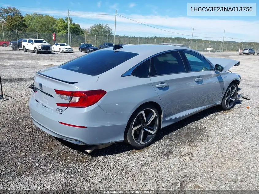 2022 HONDA ACCORD VIN 1HGCV3F23NA013756 — фото 4