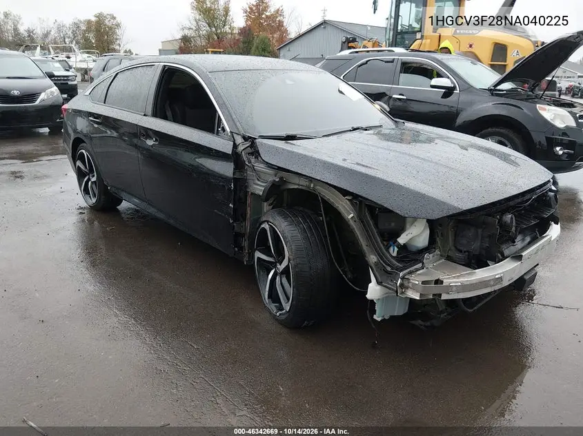 HONDA ACCORD 2022, VIN 1HGCV3F28NA040225