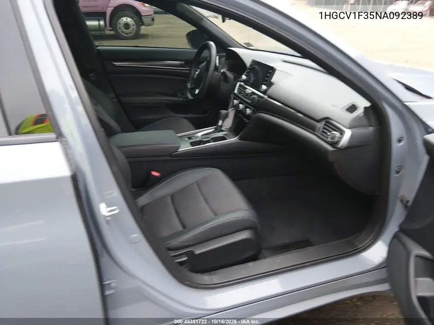 2022 HONDA ACCORD VIN 1HGCV1F35NA092389 — фото 5