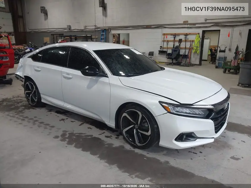 HONDA ACCORD 2022, VIN 1HGCV1F39NA095473