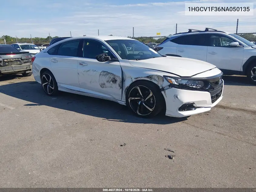 HONDA ACCORD 2022, VIN 1HGCV1F36NA050135