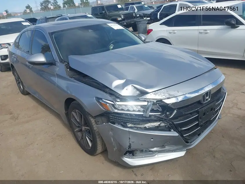 HONDA ACCORD 2022, VIN 1HGCV1F56NA047561