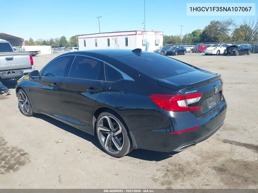 HONDA ACCORD 2022, VIN 1HGCV1F35NA107067