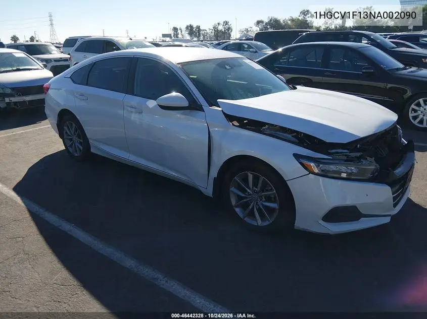 HONDA ACCORD 2022, VIN 1HGCV1F13NA002090