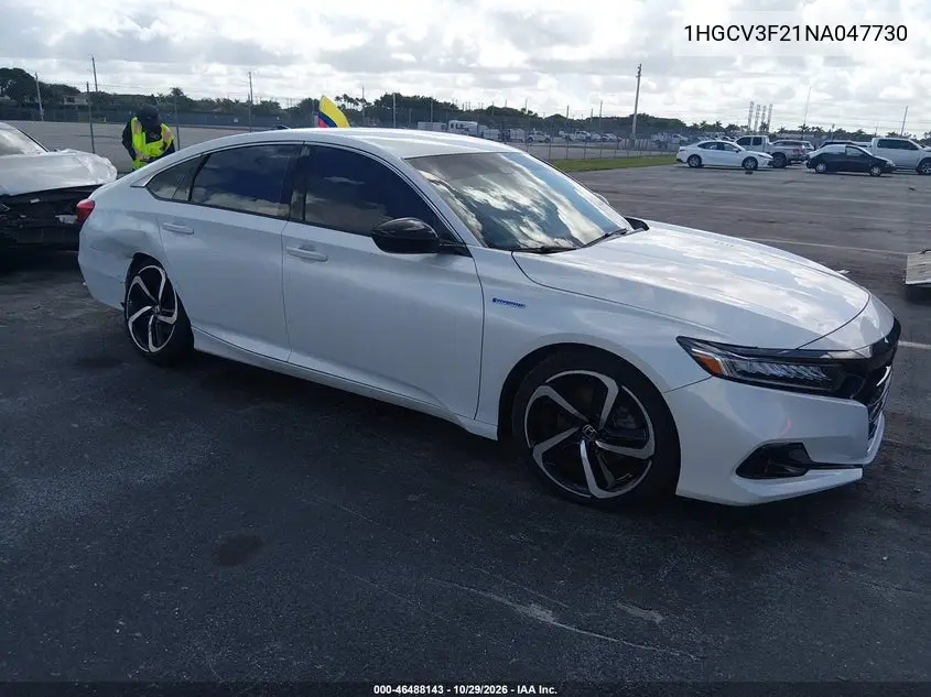 HONDA ACCORD 2022, VIN 1HGCV3F21NA047730