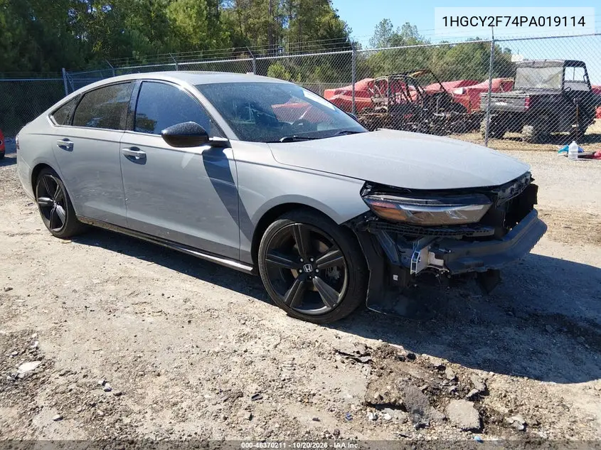 HONDA ACCORD 2023, VIN 1HGCY2F74PA019114