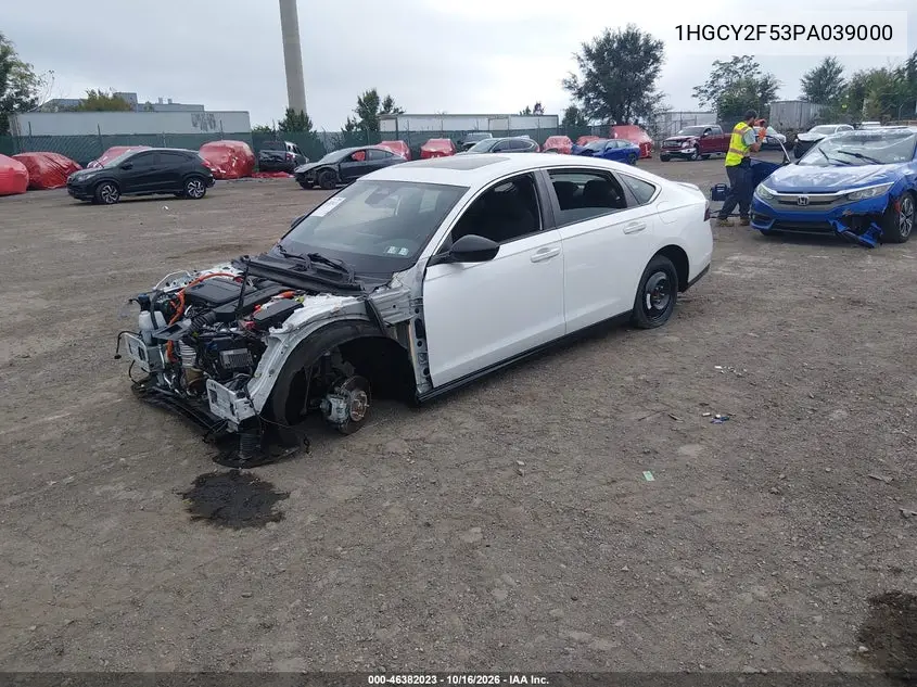 2023 HONDA ACCORD VIN 1HGCY2F53PA039000 — фото 2