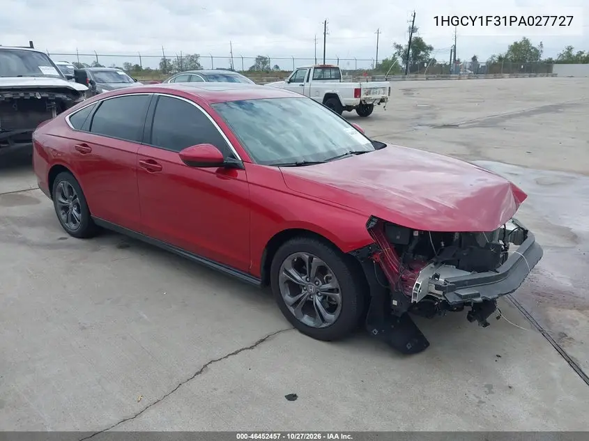 HONDA ACCORD 2023, VIN 1HGCY1F31PA027727