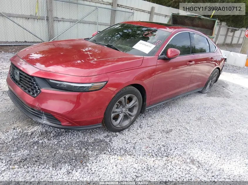 2024 HONDA ACCORD VIN 1HGCY1F39RA010712 — фото 2