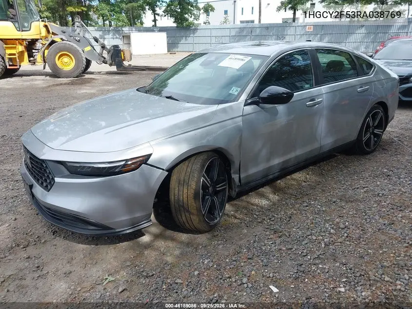 2024 HONDA ACCORD VIN 1HGCY2F53RA038769 — фото 2