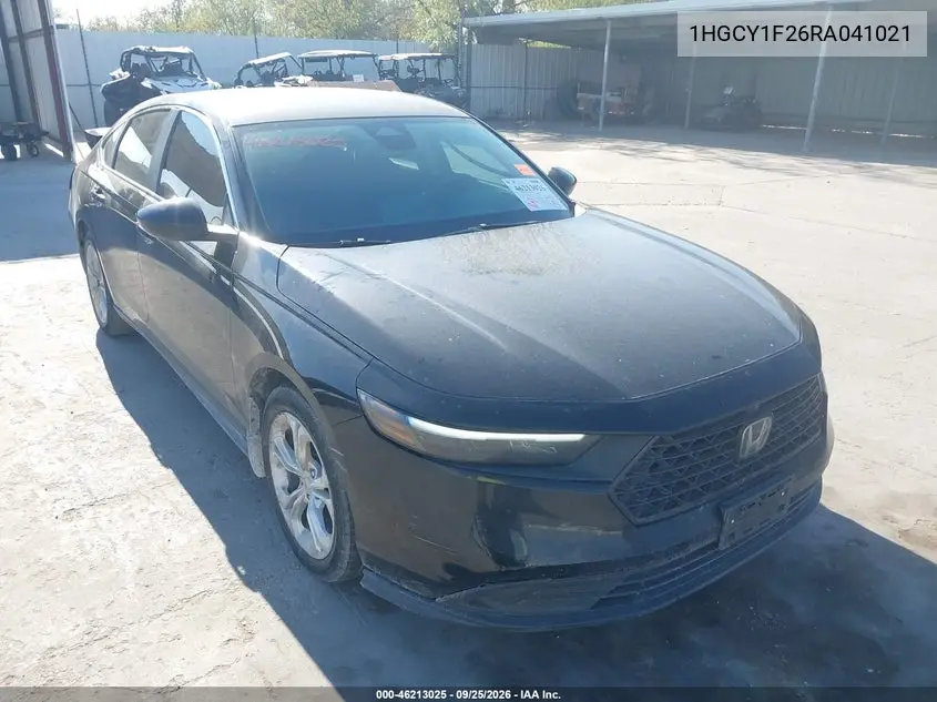 HONDA ACCORD 2024, VIN 1HGCY1F26RA041021
