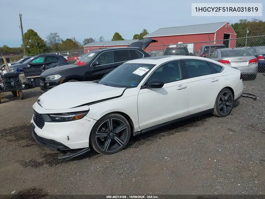 2024 HONDA ACCORD VIN 1HGCY2F51RA031819 — фото 2