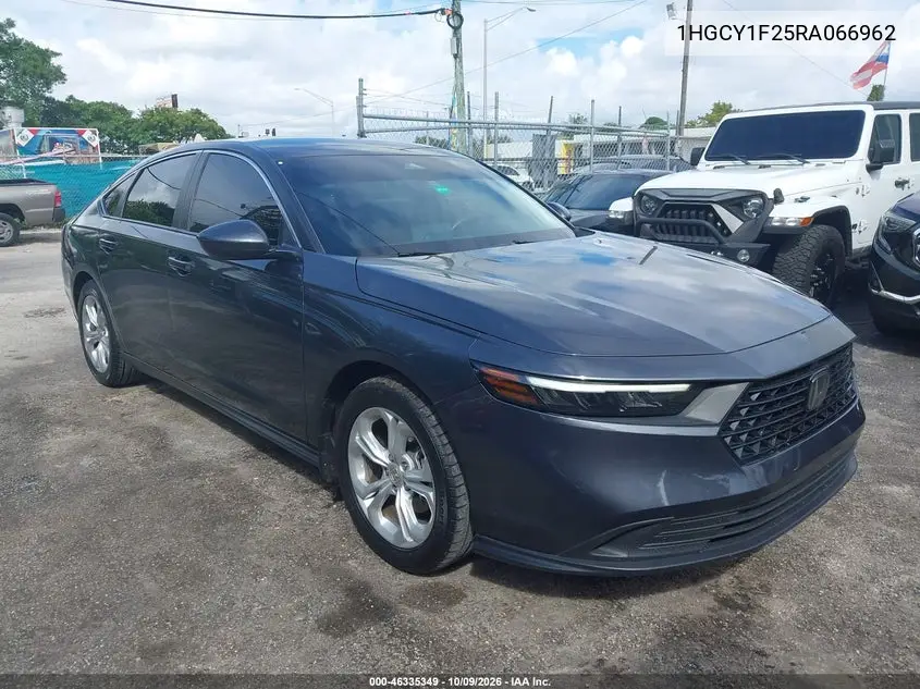 HONDA ACCORD 2024, VIN 1HGCY1F25RA066962