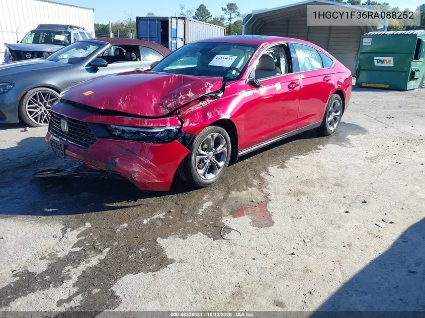 2024 HONDA ACCORD VIN 1HGCY1F36RA088252 — фото 2