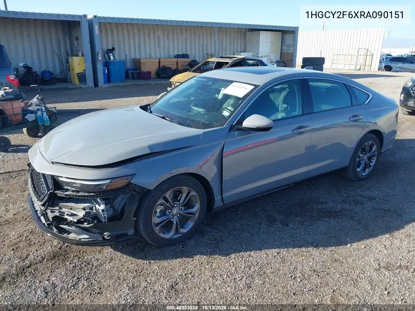 2024 HONDA ACCORD VIN 1HGCY2F6XRA090151 — фото 2