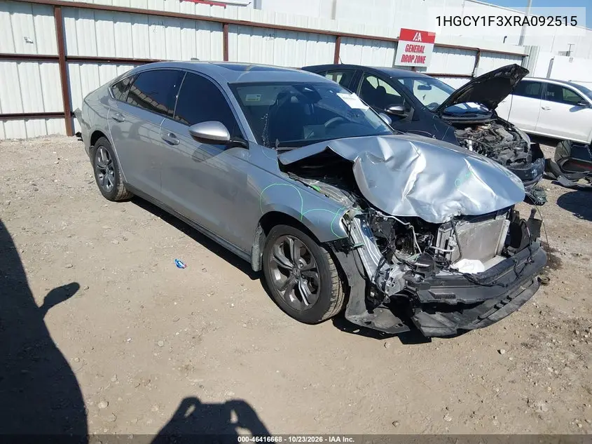 HONDA ACCORD 2024, VIN 1HGCY1F3XRA092515