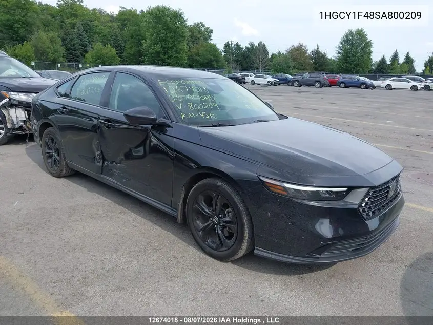 HONDA ACCORD 2025, VIN 1HGCY1F48SA800209