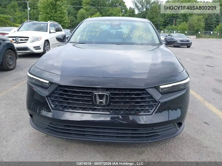 2025 HONDA ACCORD VIN 1HGCY1F48SA800209 — фото 11