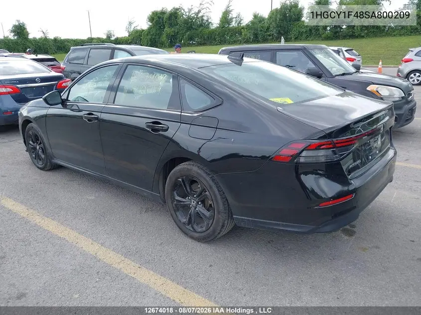 2025 HONDA ACCORD VIN 1HGCY1F48SA800209 — фото 3
